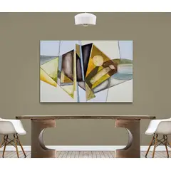 TAYRONA STORE - Cuadro En Lienzo Para Comedor Pintura Abstracta 181 50x35cm