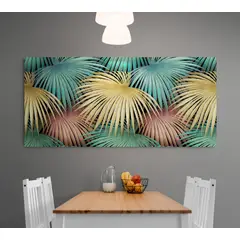 TAYRONA STORE - Cuadro En Lienzo Para Comedor Hojas Verdes 177 90x40cm