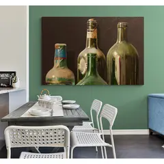 TAYRONA STORE - Cuadro En Lienzo Para Comedor Bodegon Botellas 174 50x35cm