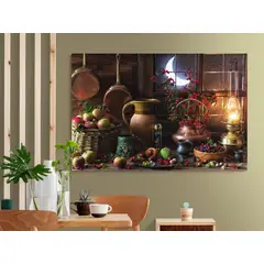 TAYRONA STORE - Cuadro En Lienzo Para Comedor Bodegon Flores 199 100x70cm