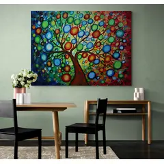 TAYRONA STORE - Cuadro En Lienzo Para Comedor Arbol De La Vida 050 80x60cm