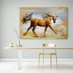 TAYRONA STORE - Cuadro En Lienzo Para Comedor Caballos 102 50x35cm