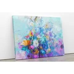 TAYRONA STORE - Cuadro En Lienzo Para Comedor Pintura Flores 82-02 150x120cm