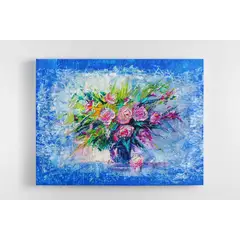 TAYRONA STORE - Cuadro En Lienzo Para Comedor Pintura Flores 97 150x120cm