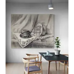 TAYRONA STORE - Cuadro En Lienzo Para Comedor Bodegon 252 50x40cm.
