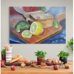 TAYRONA STORE - Cuadro En Lienzo Para Comedor Bodegon 244 100x70cm