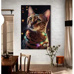 TAYRONA STORE - Cuadro En Lienzo Para Comedor Gato 339 80x120cm