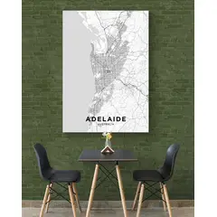 TAYRONA STORE - Cuadro En Lienzo Para Comedor Mapa Ciudad Adelaide 002 100x150cm