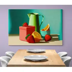 TAYRONA STORE - Cuadro En Lienzo Para Comedor Bodegon Frutas 293 50x35cm