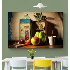 TAYRONA STORE - Cuadro En Lienzo Para Comedor Bodegon Frutas 303 150x100cm