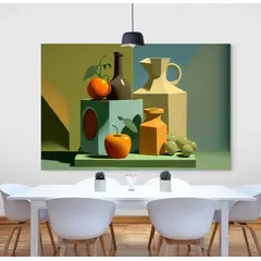 TAYRONA STORE - Cuadro En Lienzo Para Comedor Bodegon Frutas 309 100x70cm.