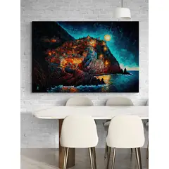 TAYRONA STORE - Cuadro Lienzo Para Comedor Italia Pintura Ciudad 171 150x100cm