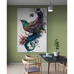 TAYRONA STORE - Cuadro En Lienzo Para Comedor Pintura Pajaros 007 50x70cm