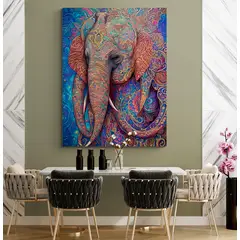 TAYRONA STORE - Cuadro En Lienzo Para Comedor Elefantes 325 75x100cm