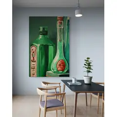 TAYRONA STORE - Cuadro En Lienzo Para Comedor Bodegon Botellas 189 50x70cm