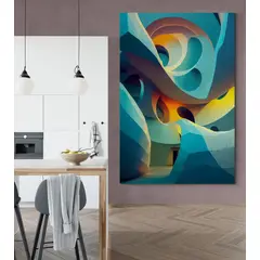 TAYRONA STORE - Cuadro En Lienzo Para Comedor Abstracto Colores 306 80x120cm