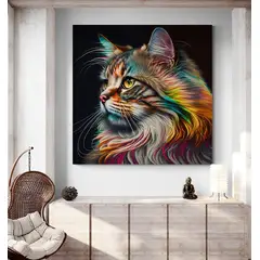 TAYRONA STORE - Cuadro En Lienzo Para Comedor Gatos 332 50x70cm