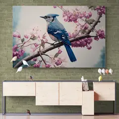 TAYRONA STORE - Cuadro En Lienzo Para Comedor Pintura Pajaros 031 70x50cm