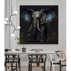 TAYRONA STORE - Cuadro En Lienzo Para Comedor Elefantes 229 90x90cm