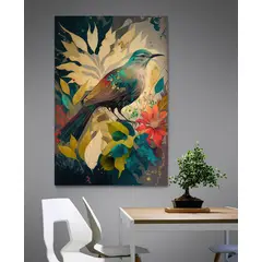 TAYRONA STORE - Cuadro En Lienzo Para Comedor Pintura Pajaros 043 100x150cm