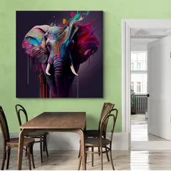 TAYRONA STORE - Cuadro En Lienzo Para Comedor Elefantes 280 60x60cm