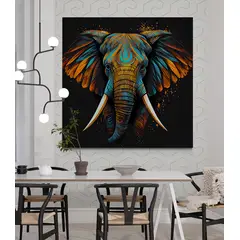 TAYRONA STORE - Cuadro En Lienzo Para Comedor Elefantes 313 60x60cm.