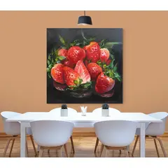 TAYRONA STORE - Cuadro En Lienzo Para Comedor Fresas Bodegon Frutas 229 50x50cm