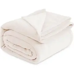 SIRENITAS - Cobija térmica 2x2m Cama Semidoble Sofá Pie de cama Marfil