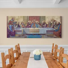 TAYRONA STORE - Cuadro Lienzo Religion Jesus Cristo Ultima Cena 044 100x40cm
