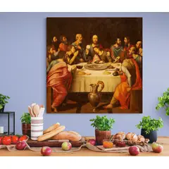 TAYRONA STORE - Cuadro En Lienzo Religioso Ultima Cena 163 60x60cm
