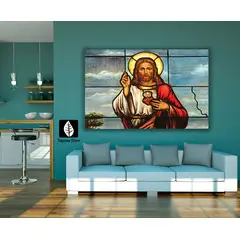 TAYRONA STORE - Cuadro En Lienzo Religioso Sagrado Corazón De Jesús 100x70cm