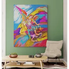 TAYRONA STORE - Cuadro En Lienzo Religioso Arcangel San Miguel 10 120x150cm