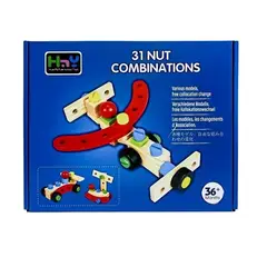 JUGANDO Y EDUCANDO - Juego De Construcción Armatodo En Madera 31 Pz Herramientas