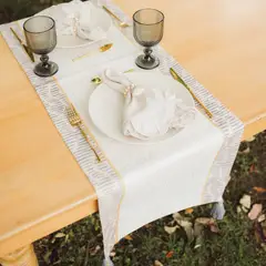 ABITA HOME DECO - Camino de Mesa Antifluidos Boho Gray 200 x 42 cm