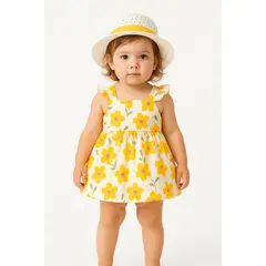 LUSOLSI - Vestido Para Niña Con Accesorio Sombrero De Regalo
