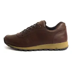 VIAR - Tenis en Cuero Para Hombre Kike Café