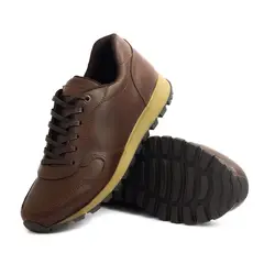VIAR - Tenis en Cuero Para Hombre Kike Café