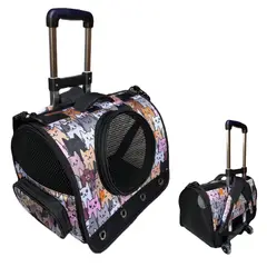 GENERICO - Maleta guacal ruedas para mascota gatos