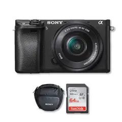 SONY - A6100 con Lente 16-50mm f35-56+Memoria 64Gb de 100Mbs+Bolso