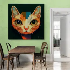 TAYRONA STORE - Cuadro En Lienzo Para Comedor Gatos 270 100x100cm