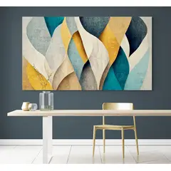 TAYRONA STORE - Cuadro En Lienzo Para Comedor Abstracto Colores 234 100x55cm