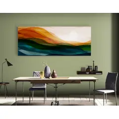 TAYRONA STORE - Cuadro En Lienzo Para Comedor Atardecer Minimalista 011 150x60cm.