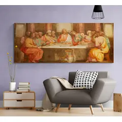 TAYRONA STORE - Cuadro En Lienzo Religioso Ultima Cena 152 150x60cm