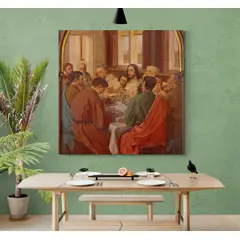 TAYRONA STORE - Cuadro En Lienzo Religioso Ultima Cena 158 120x120cm