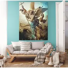 TAYRONA STORE - Cuadro En Lienzo Religioso Arcangel San Miguel 25 75x100cm