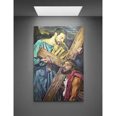 TAYRONA STORE - Cuadro En Lienzo Religioso Jesus Cristo 101 70x100cm