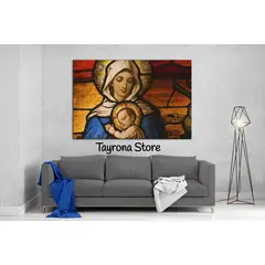 TAYRONA STORE - Cuadro En Lienzo Religioso Virgen Maria 01 70x50cm