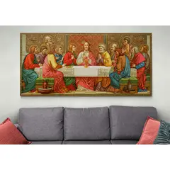 TAYRONA STORE - Cuadro En Lienzo Religioso Ultima Cena 151 160x60cm