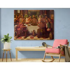 TAYRONA STORE - Cuadro En Lienzo Religioso Ultima Cena 155 80x60cm