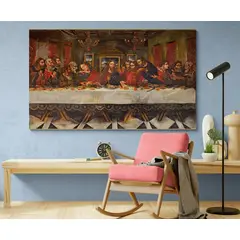 TAYRONA STORE - Cuadro En Lienzo Religioso Ultima Cena 156 90x55cm